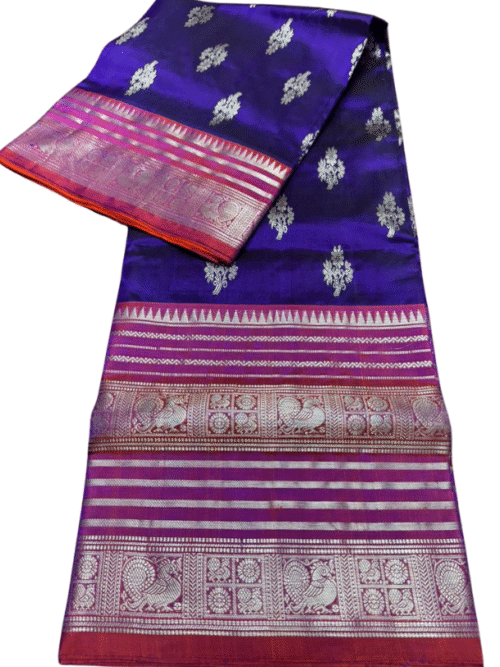 Venkatgiri Pure Handloom Silk Sarees Border Size 12 Inches