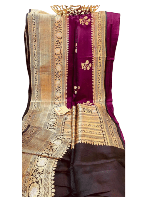 Banarsi Pure Katan Silk Sarees With All Over Kaduwa Booti